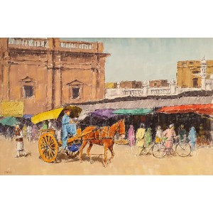 Zahid Saleem, 24 x 36 Inch, Acrylic on Canvas, Cityscape Painting, AC-ZS-172